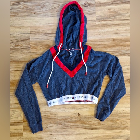 Vintage Tommy Hilfiger cropped hoodie. - Picture 1 of 3